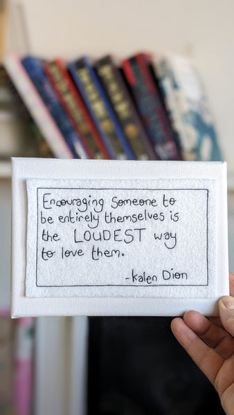 Encouraging Quote stitched art