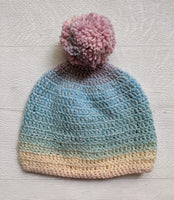 Hand Made Crochet Wool Baby Bobble Hat 0-3 Months