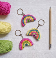 Mini Crochet Rainbow Keyrings
