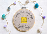 'For This Child We Have Prayed' Personalised Embroidery Hoop