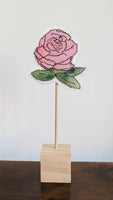 Single Rose Fabric Sculpture