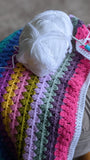 Multicoloured Granny Stripe Baby Blanket