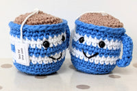 Cornish Ware Inspired Crochet Mini Cup - 'Tea by the Sea'