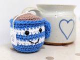 Cornish Ware Inspired Crochet Mini Cup - 'Tea by the Sea'