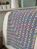 Hand Made Crochet Baby Granny Square Blanket in Neon and Grey