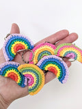 Mini Crochet Rainbow Keyrings