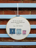 Personalised Family 8 Inch Welly Boot Embroidery Hoop Gift