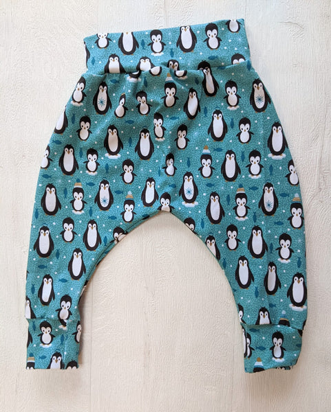 Festive Penguin Baby Harem Trousers