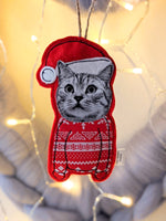 Personalised Photo Christmas Hat and Jumper Decorations